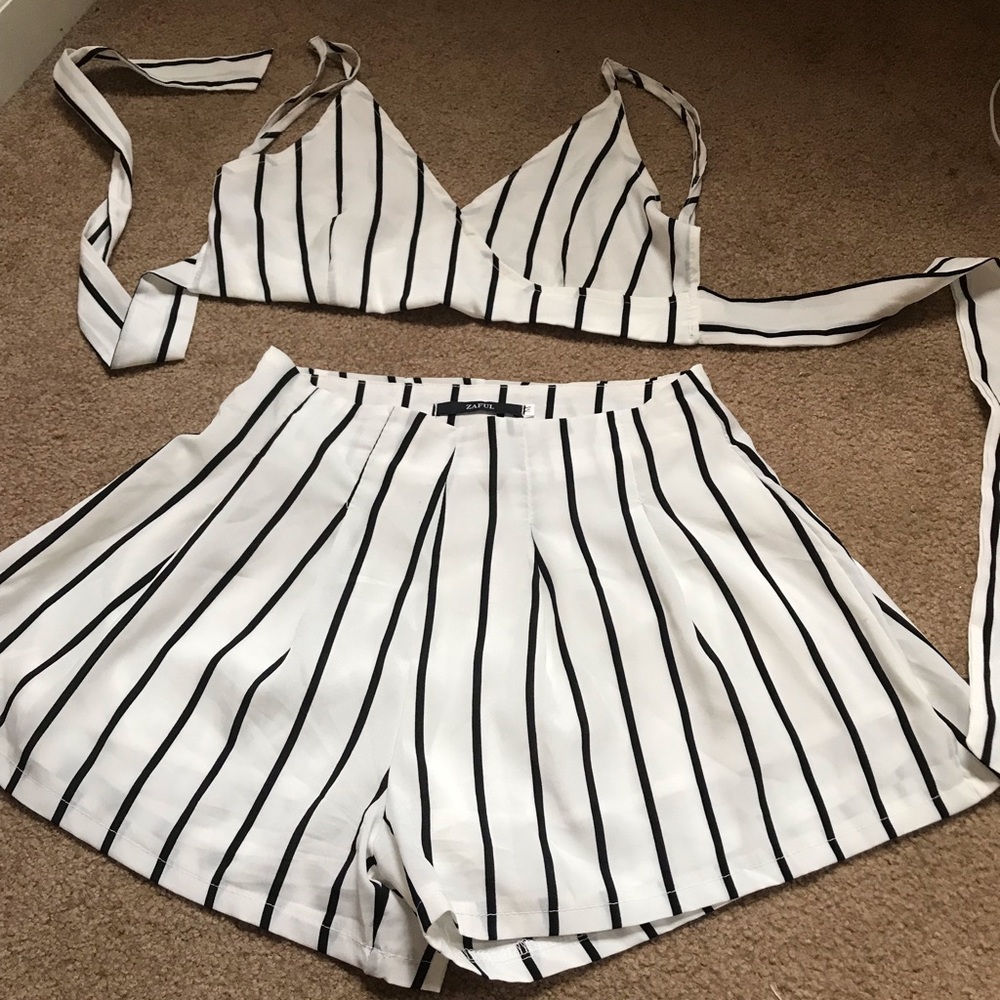 Two piece crop and short set